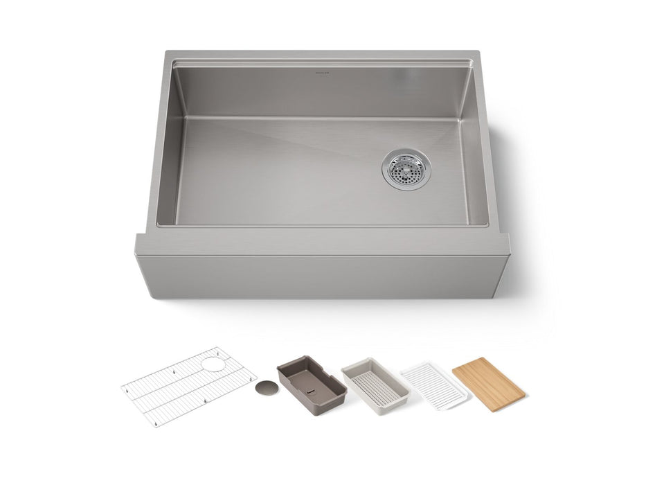 KOHLER Strive 29-1/2" undermount single-bowl farmhouse workstation kitchen sink