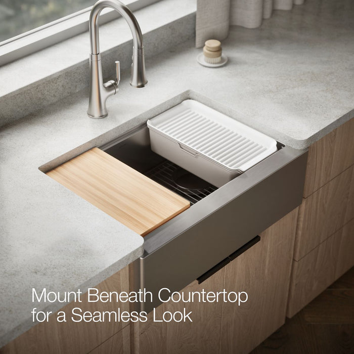 KOHLER Strive 29-1/2" undermount single-bowl farmhouse workstation kitchen sink