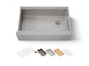 KOHLER K-33656 Strive 32-1/2" Undermount Single-bowl Farmhouse Workstation Kitchen Sink, stainless steel