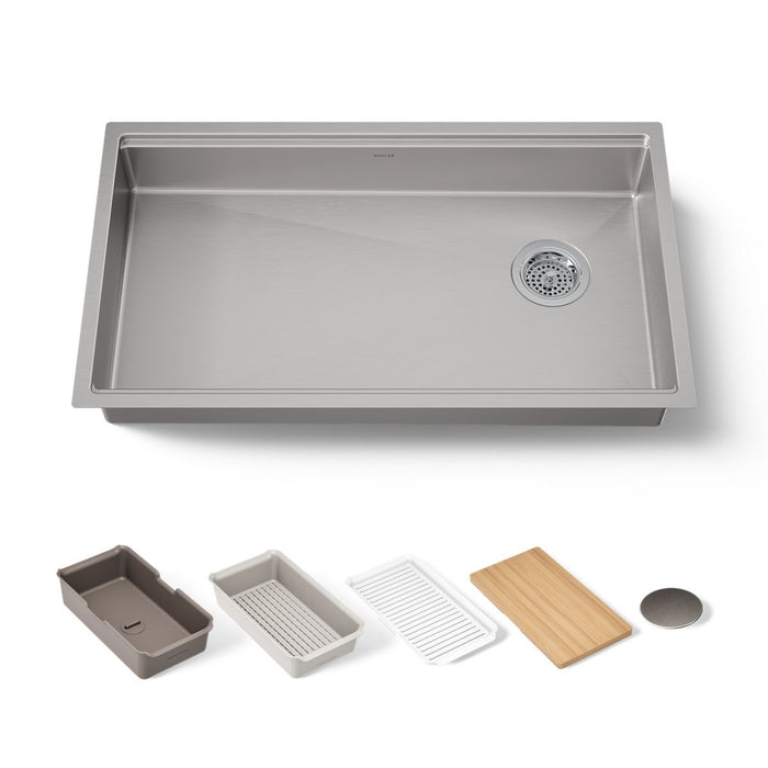 KOHLER K-33663 Strive 32" Undermount Single-bowl Workstation Kitchen Sink, stainless steel - view 4
