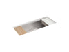 KOHLER K-33665 Strive 44" Undermount Single-bowl Workstation Kitchen Sink, stainless steel
