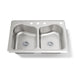 KOHLER K-3369-4 Staccato 33" top-mount double-bowl kitchen sink, stainless steel