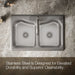 KOHLER K-3369-4 Staccato 33" top-mount double-bowl kitchen sink, stainless steel - view 4