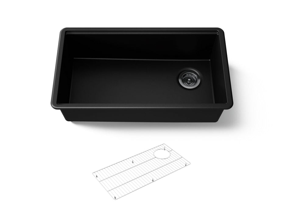 KOHLER K-33710 Billings™ 32-1/2" Undermount Single-bowl Kitchen Sink, matte black