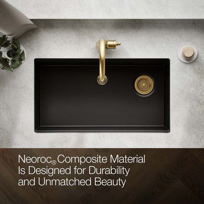 KOHLER K-33710 Billings™ 32-1/2" Undermount Single-bowl Kitchen Sink, matte black - view 4