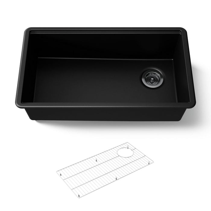 KOHLER K-33710 Billings™ 32-1/2" Undermount Single-bowl Kitchen Sink, matte black - view 5