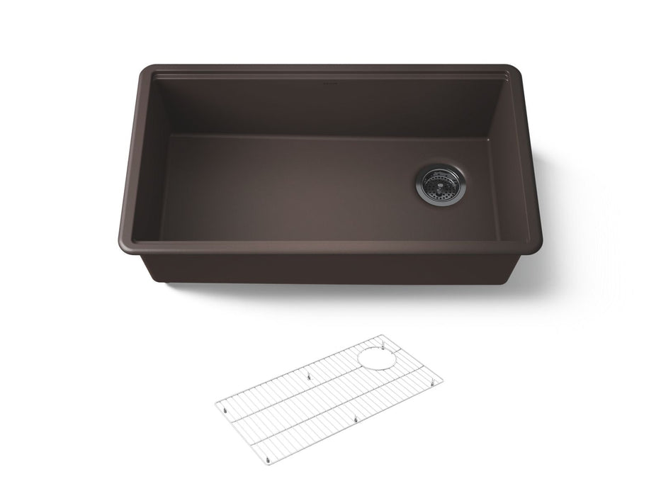 KOHLER K-33710 Billings™ 32-1/2" Undermount Single-bowl Kitchen Sink, matte brown