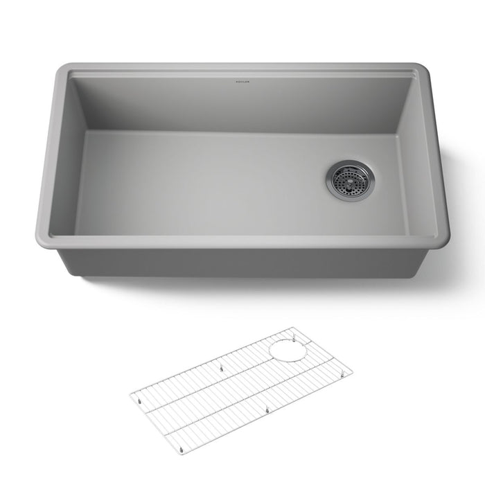 KOHLER K-33710 Billings™ 32-1/2" Undermount Single-bowl Kitchen Sink, matte grey - view 5