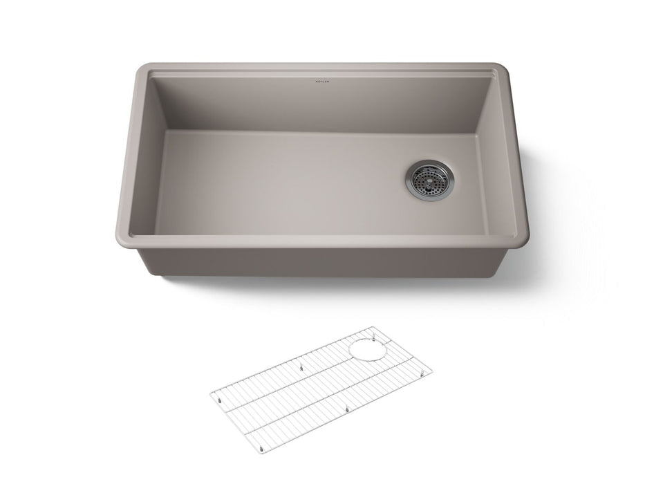 KOHLER K-33710 Billings™ 32-1/2" Undermount Single-bowl Kitchen Sink, matte taupe