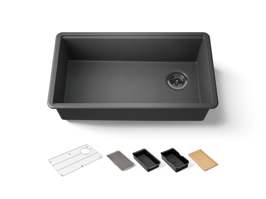 KOHLER K-33710 Billings™ 32-1/2" Undermount Single-bowl Workstation Kitchen Sink