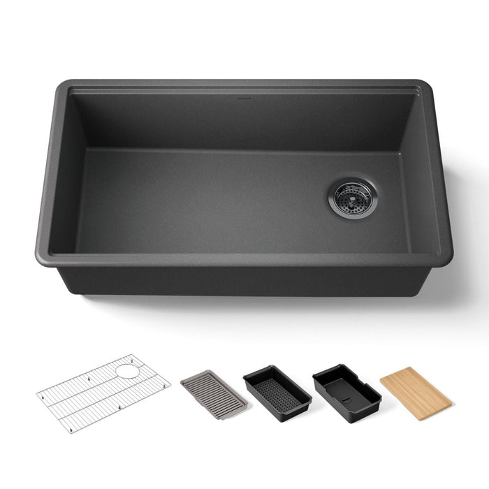 KOHLER K-33710 Billings™ 32-1/2" Undermount Single-bowl Workstation Kitchen Sink