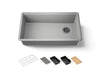 KOHLER K-33710 Billings™ 32-1/2" Undermount Single-bowl Workstation Kitchen Sink, matte grey