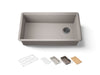 KOHLER K-33710 Billings™ 32-1/2" Undermount Single-bowl Workstation Kitchen Sink, matte taupe