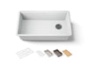 KOHLER K-33710 Billings™ 32-1/2" Undermount Single-bowl Workstation Kitchen Sink, matte white