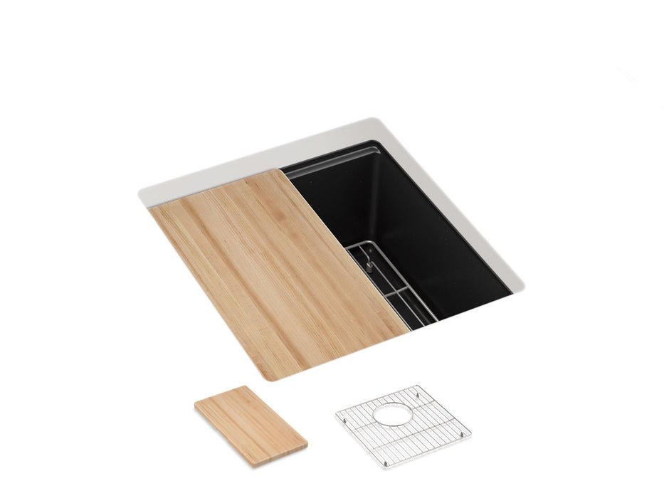 KOHLER K-33711 Billings™ 18" Undermount Bar Sink with Accessories, matte black - view 2