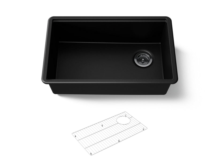 KOHLER K-33712 Billings™ 29" Undermount Single-bowl Kitchen Sink, matte black