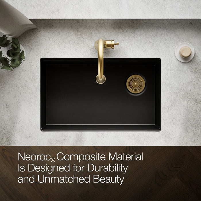 KOHLER K-33712 Billings™ 29" Undermount Single-bowl Kitchen Sink, matte black - view 3