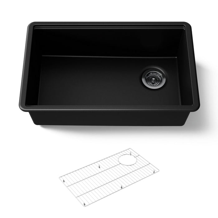 KOHLER K-33712 Billings™ 29" Undermount Single-bowl Kitchen Sink, matte black - view 5