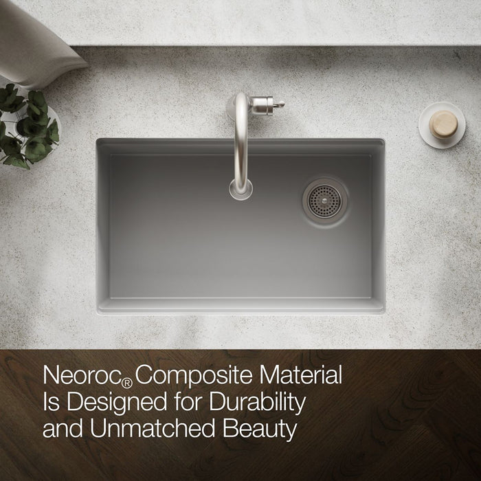KOHLER K-33712 Billings™ 29" Undermount Single-bowl Kitchen Sink, matte grey - view 4