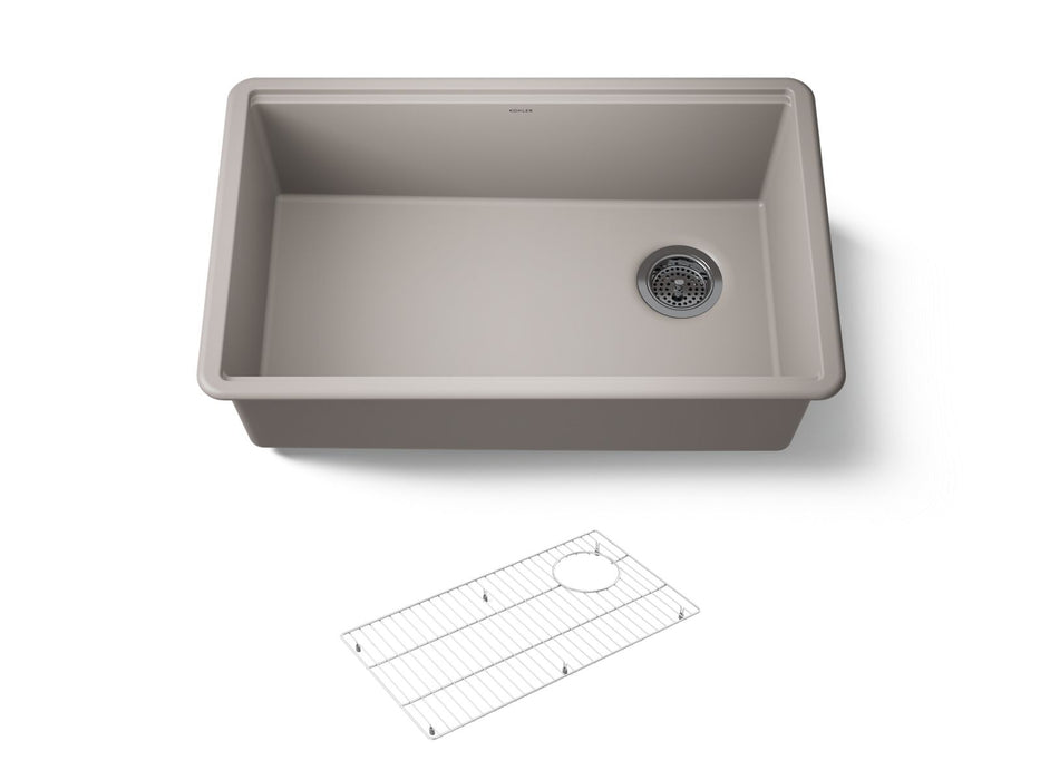 KOHLER K-33712 Billings™ 29" Undermount Single-bowl Kitchen Sink, matte taupe