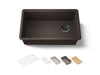 KOHLER K-33712 Billings™ 29" Undermount Single-bowl Workstation Kitchen Sink, matte brown