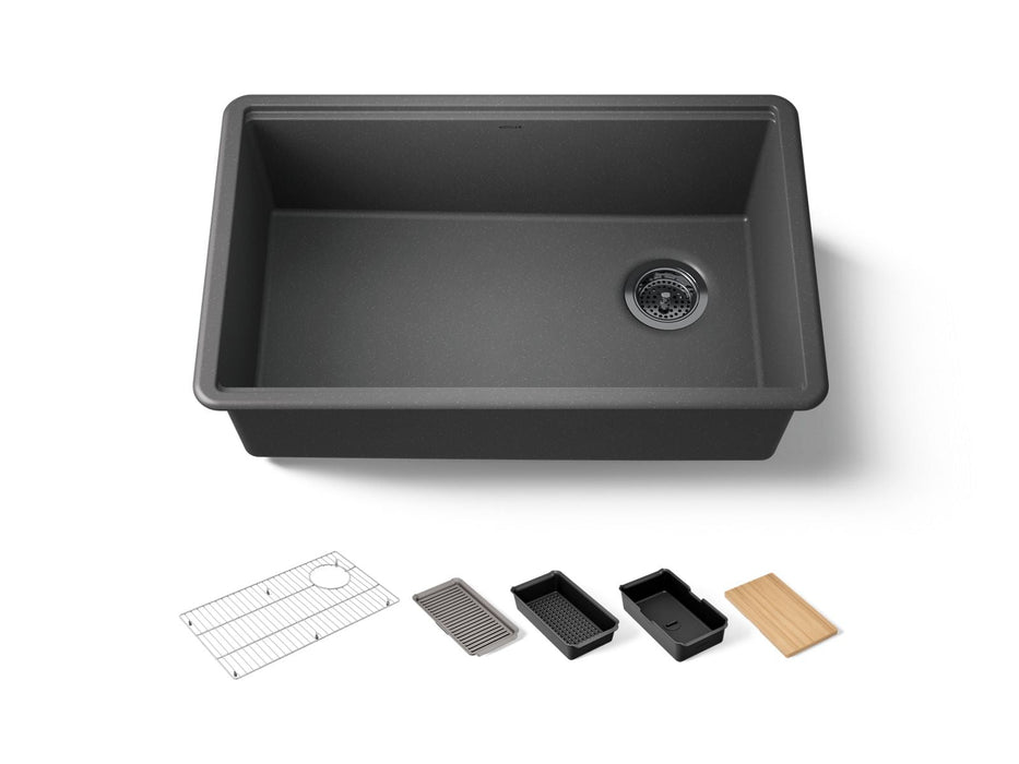 KOHLER K-33712 Billings™ 29" Undermount Single-bowl Workstation Kitchen Sink