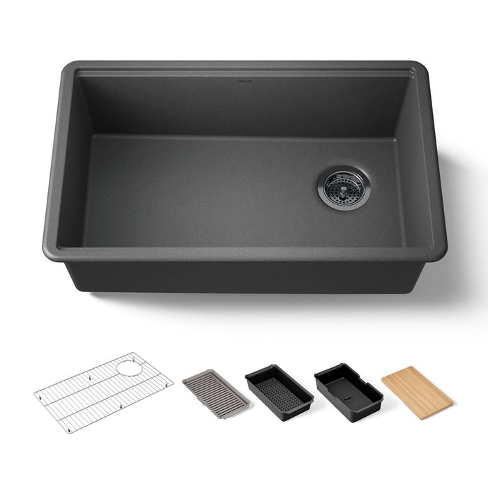 KOHLER K-33712 Billings™ 29" Undermount Single-bowl Workstation Kitchen Sink