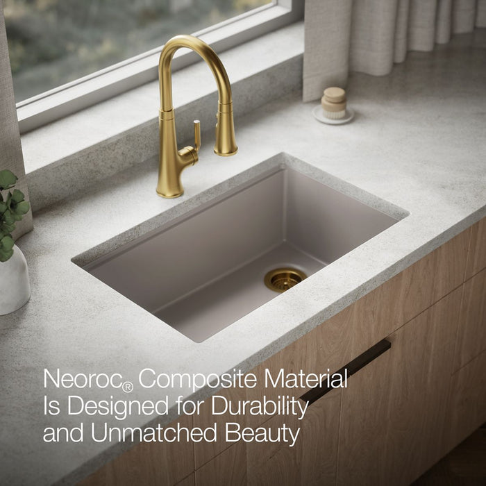 KOHLER K-33712 Billings™ 29" Undermount Single-bowl Workstation Kitchen Sink, matte taupe - view 4