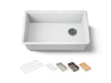 KOHLER K-33712 Billings™ 29" Undermount Single-bowl Workstation Kitchen Sink, matte white