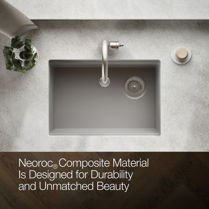 KOHLER K-33713 Billings™ 27" Undermount Single-bowl Kitchen Sink, matte grey - view 3