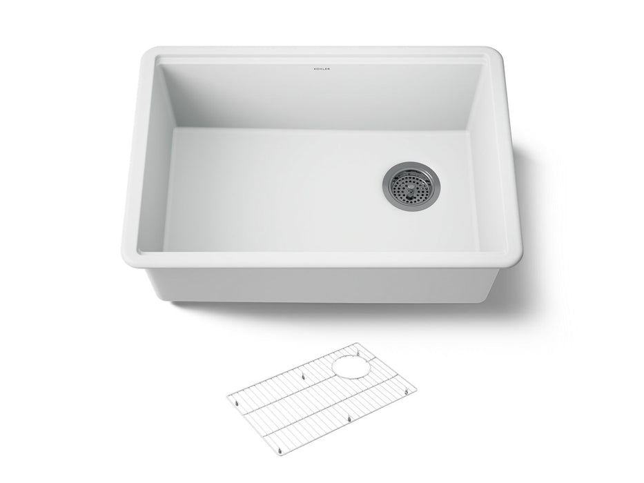 KOHLER K-33713 Billings™ 27" Undermount Single-bowl Kitchen Sink, matte white