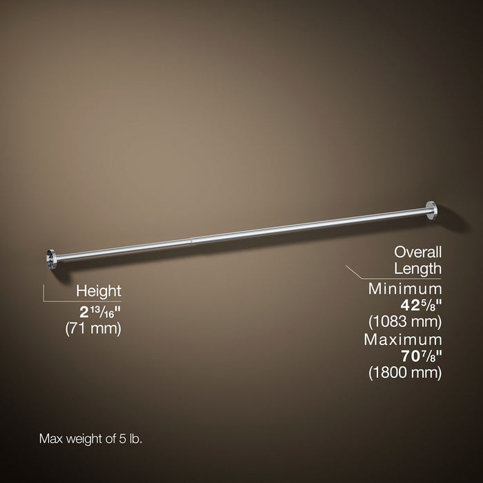 KOHLER K-33810 Elate Shower Rod, polished stainless - view 5