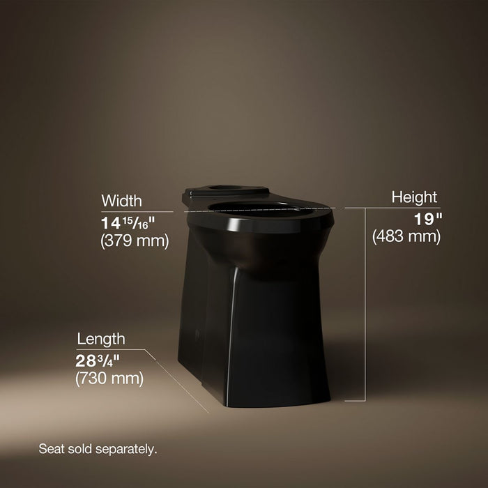 KOHLER K-33812 Corbelle Tall elongated toilet bowl with skirted trapway, black black - view 3