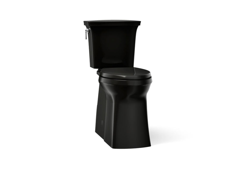 KOHLER K-33814 Corbelle Tall ContinuousClean two-piece elongated toilet with skirted trapway, 1.28 gpf, black black