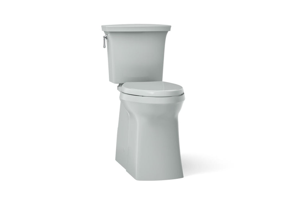 KOHLER K-33814 Corbelle Tall ContinuousClean two-piece elongated toilet with skirted trapway, 1.28 gpf, ice grey