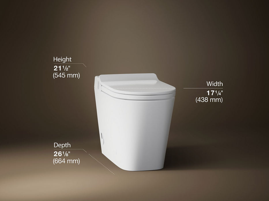 KOHLER K-34281-0 Leap+ K-34281 Leap One-piece Elongated Smart Toilet with Front Bidet Wand Technology, Dual-flush, white...