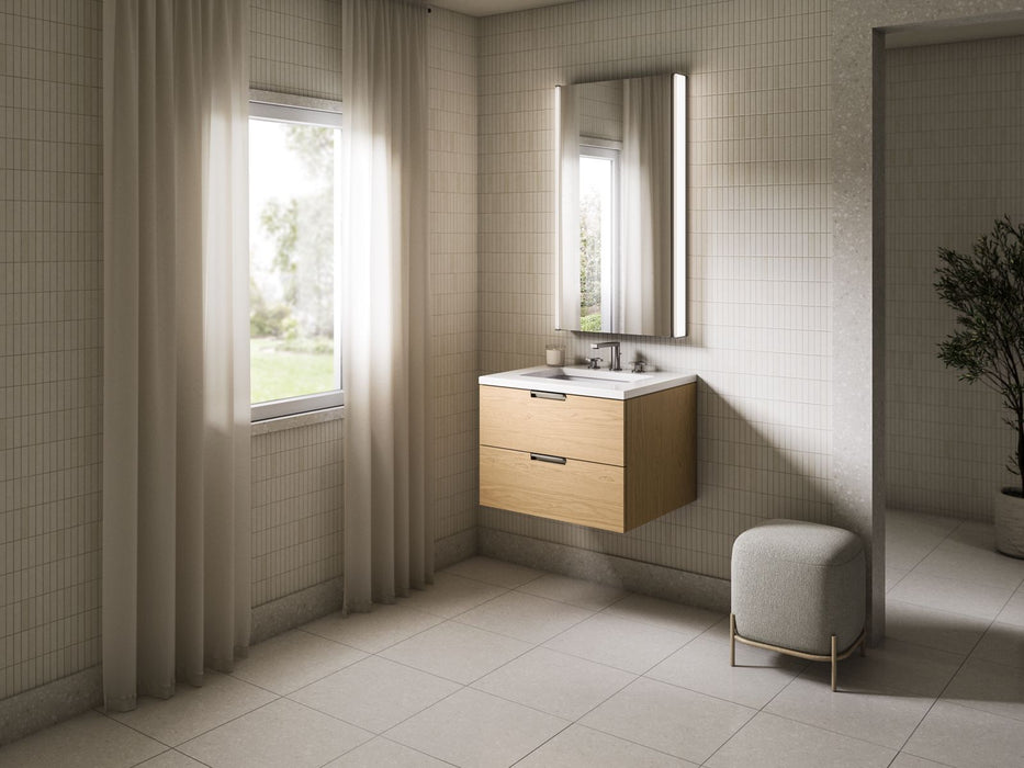 KOHLER K-34653 Maxstow™ 24" Wall-hung Bathroom Vanity Cabinet with Sink and Quartz Top, light oak - view 2