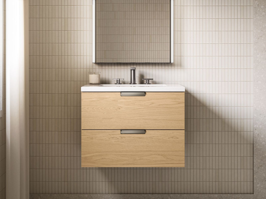 KOHLER K-34653 Maxstow™ 24" Wall-hung Bathroom Vanity Cabinet with Sink and Quartz Top, light oak - view 4