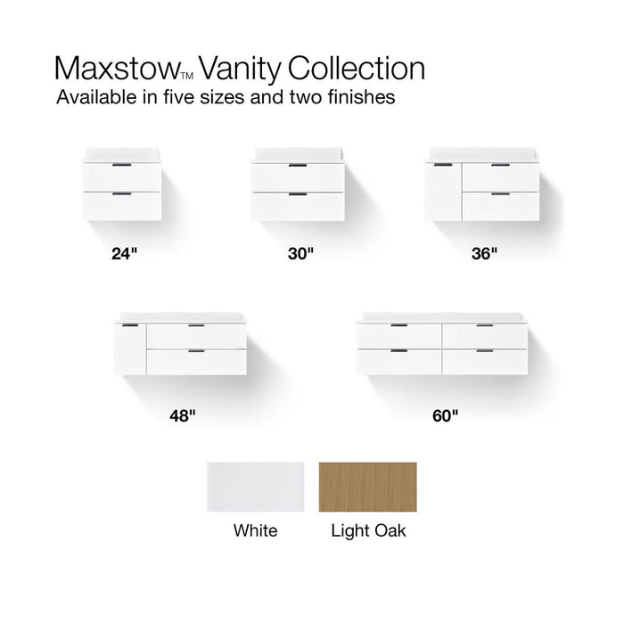 KOHLER K-34653 Maxstow™ 24" Wall-hung Bathroom Vanity Cabinet with Sink and Quartz Top, light oak - view 5