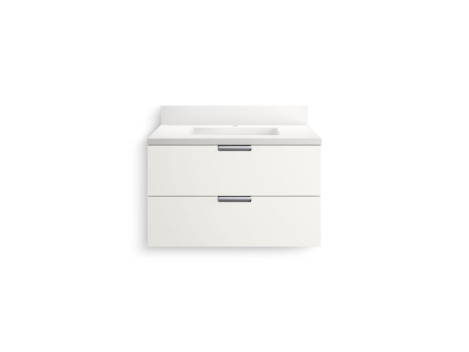 KOHLER K-34654 Maxstow™ 30" Wall-hung Bathroom Vanity Cabinet with Sink and Quartz Top, white - view 5