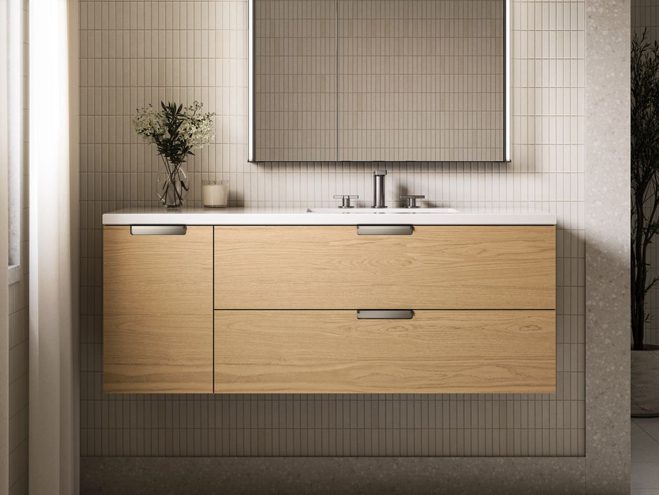 KOHLER K-34656 Maxstow™ 48" Wall-hung Bathroom Vanity Cabinet with Sink and Quartz Top, light oak - view 4