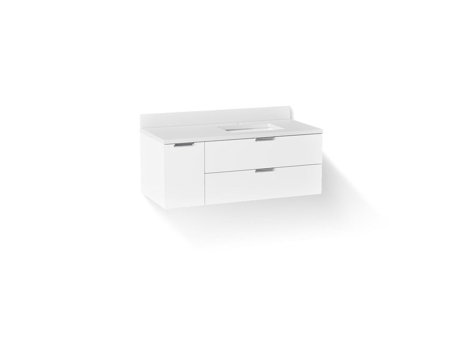 KOHLER K-34656 Maxstow™ 48" Wall-hung Bathroom Vanity Cabinet with Sink and Quartz Top, white