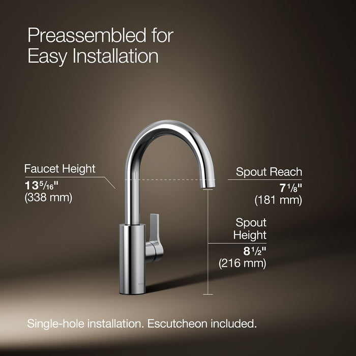 3/4 view of product with dimensions