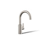 KOHLER K-34908 Elate Single-handle Bar Sink Faucet, Vibrant Stainless - 3/4 view of product