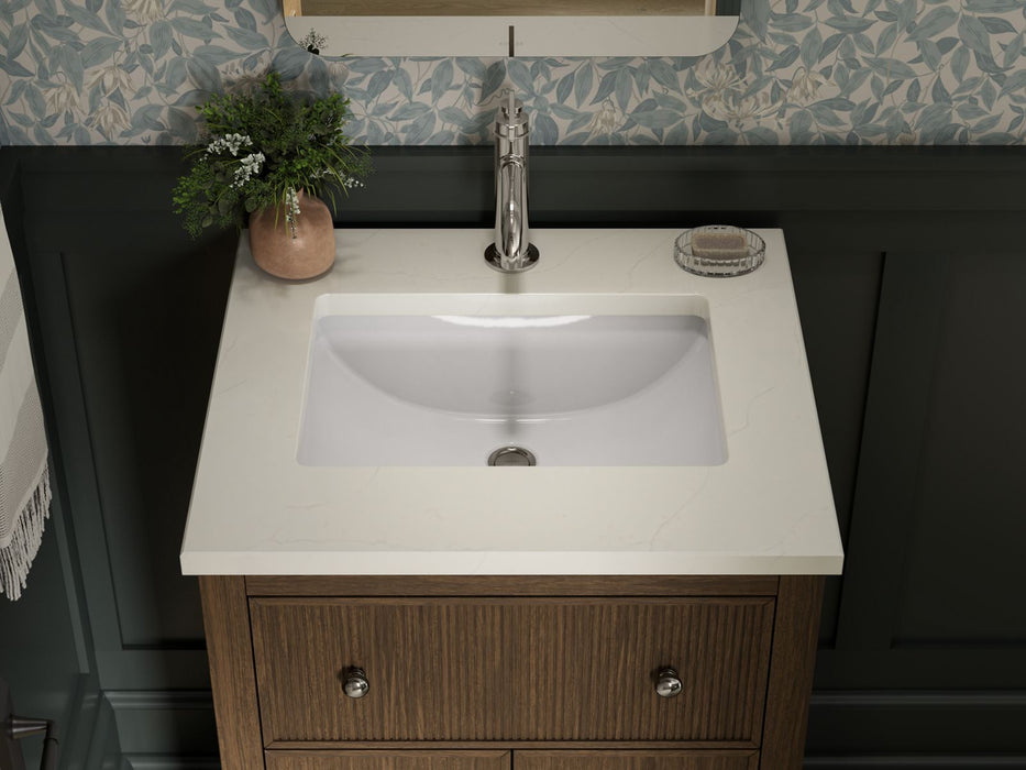 KOHLER K-35018 Malin by Studio McGee 24" bathroom vanity cabinet with sink and quartz top, draper oak - view 3