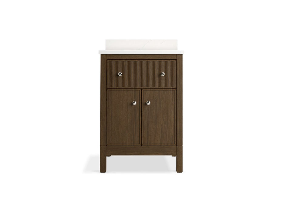 KOHLER K-35018 Malin by Studio McGee 24" bathroom vanity cabinet with sink and quartz top, draper oak - view 5