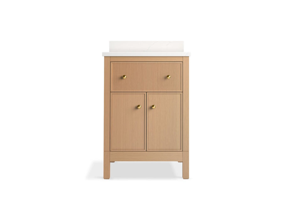 KOHLER K-35018 Malin by Studio McGee 24" bathroom vanity cabinet with sink and quartz top, white oak - view 2