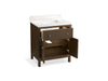 KOHLER K-35019 Malin by Studio McGee 30" bathroom vanity cabinet with sink and quartz top, draper oak - view 2