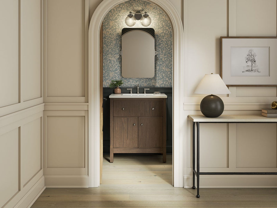 KOHLER K-35019 Malin by Studio McGee 30" bathroom vanity cabinet with sink and quartz top, draper oak - view 4