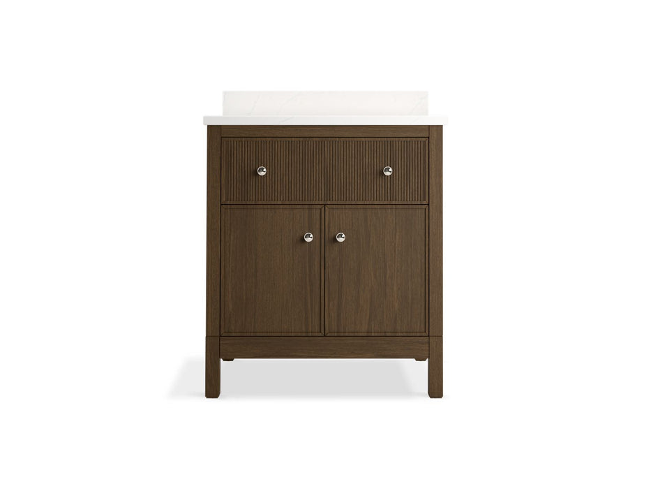KOHLER K-35019 Malin by Studio McGee 30" bathroom vanity cabinet with sink and quartz top, draper oak - view 5
